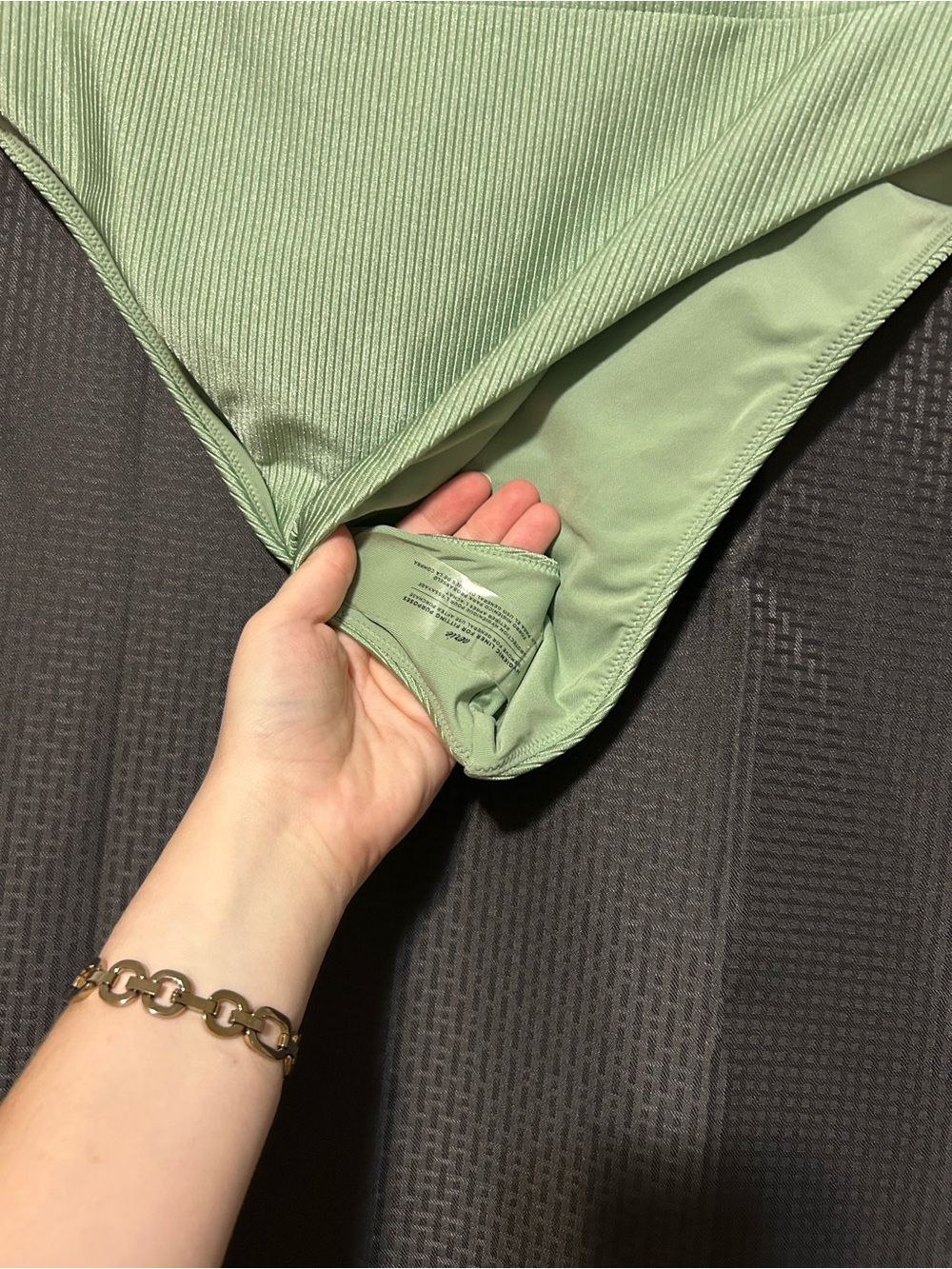 NEW Aerie High Waist Cheeky Green Metallic Bikini Bottoms Women’s Size XXL - Picture 3 of 6